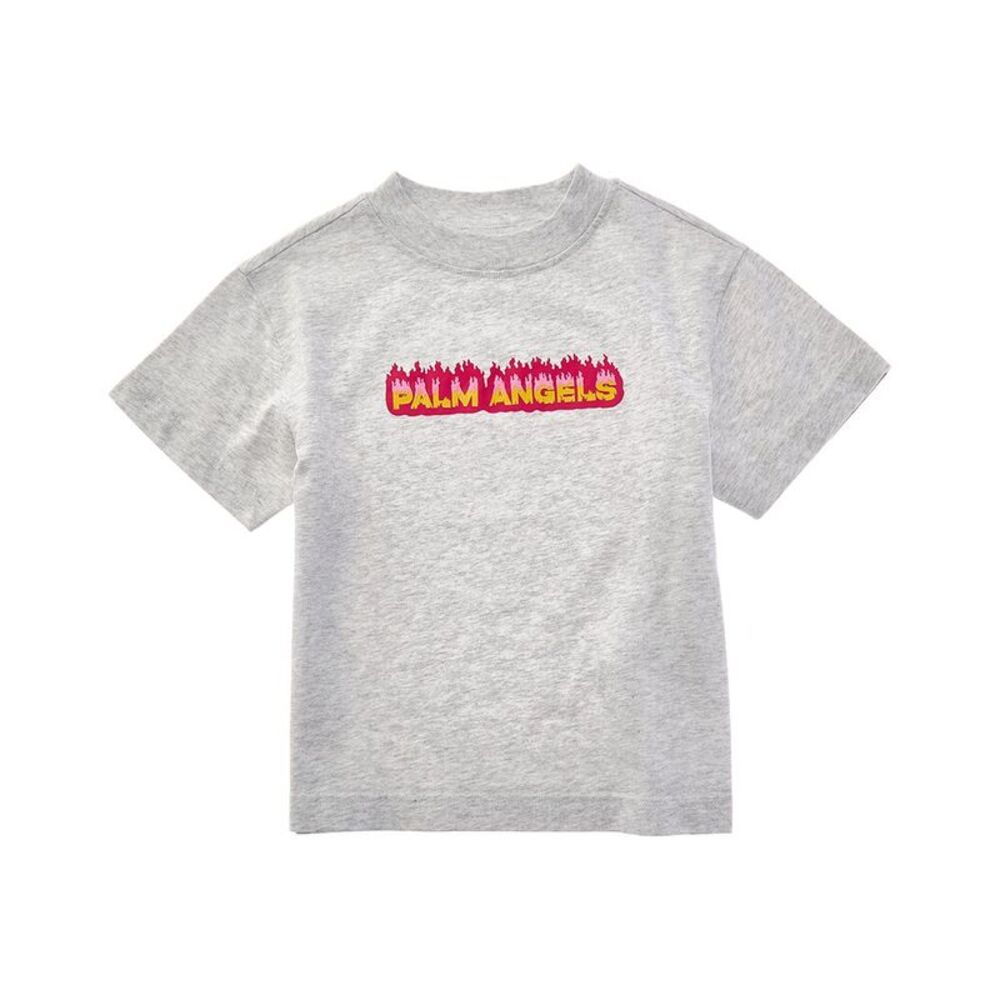 Palm Angels Girls Flames T-Shirt, Grey